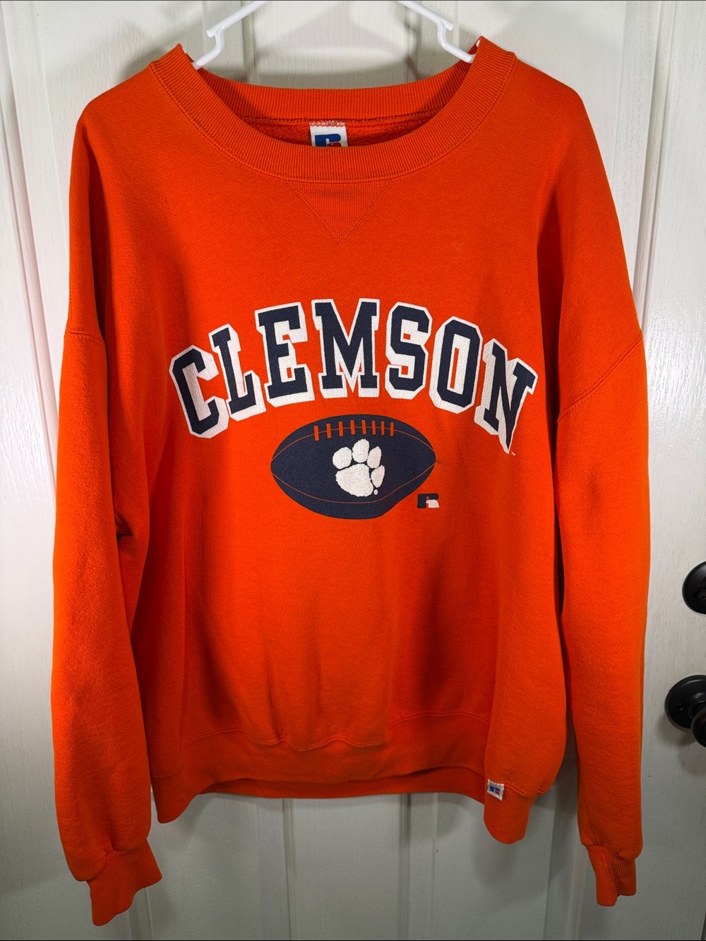 Russell Athletic Orange Clemson Graphic Crewneck Sweatshirt